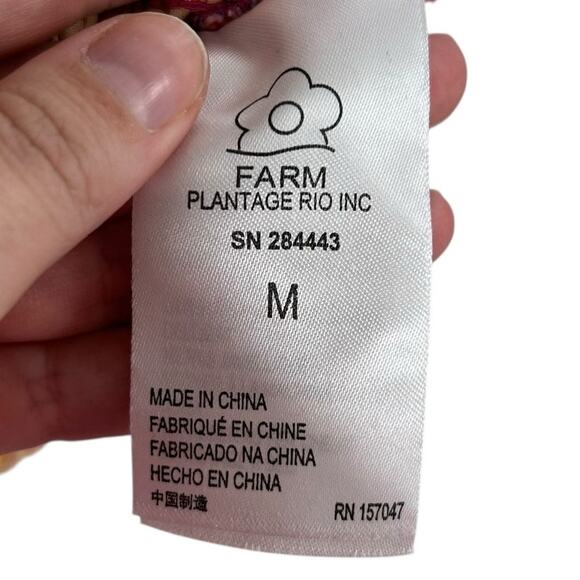 Farm Rio Lindeza Grafica Puff Sleeve Multi Smocked Mini Dress Womens Medium - Picture 4 of 8